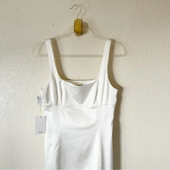 Aritzia Cream Square Neck Fitted Mini Dress - Picture 9 of 13